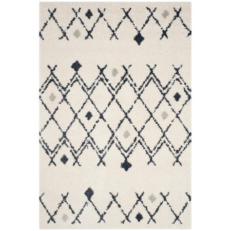 Safavieh 10 x 14 ft. Berber Shag Global Contemporary Rectangle Rug Cream / Gray BER164D-10